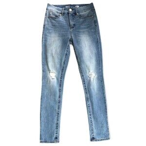 Seven7 Tummyless High Rise Distressed Skinny Jeans